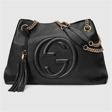 Soho small shoulder bag in black leathe